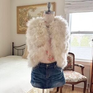 50s white feather bolero cropped bridal feather shrug  old hollywood